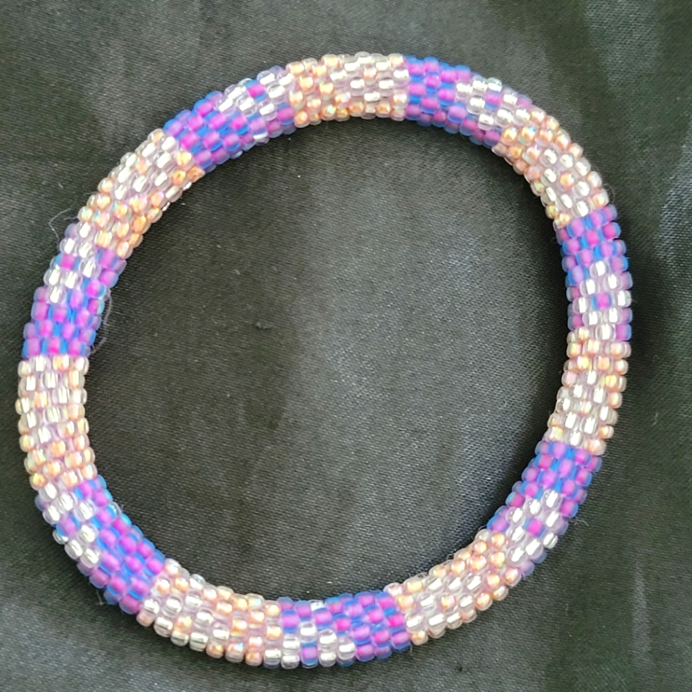 Sashka Purple, gold and silver bracelet